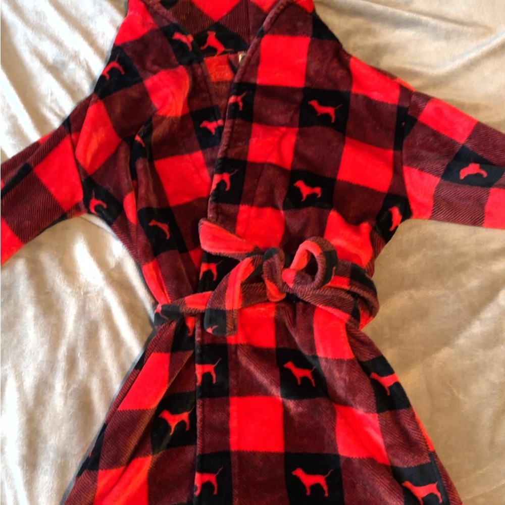 Black and Red Plaid Dog Robe